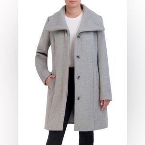 Convertible Collar Wool Blend Coat